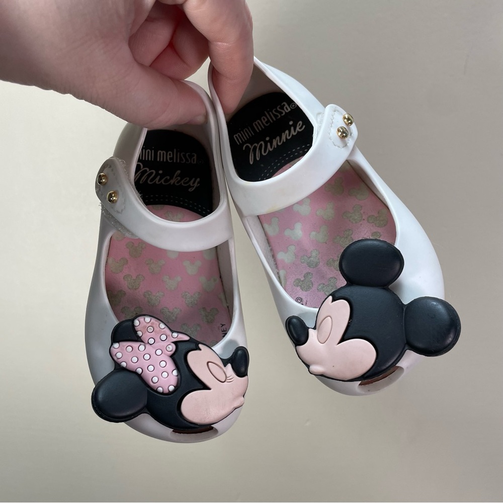 Mini Melissa Mickey Minnie Disney White Shoes Size 6